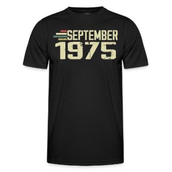 September 1975 Vintage Geschenkidee September 1975 - Männer Funktions-T-Shirt - Schwarz - Vorne - AI Model Male 178 dark (178cm)