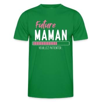Future Maman veuillez patienter - T-shirt sport Homme - vert - Devant - AI Model Male 178 dark (178cm)