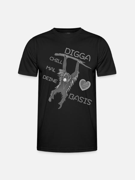 DIGGA CHILL MAL DEINE BASIS - Männer Funktions-T-Shirt - Schwarz