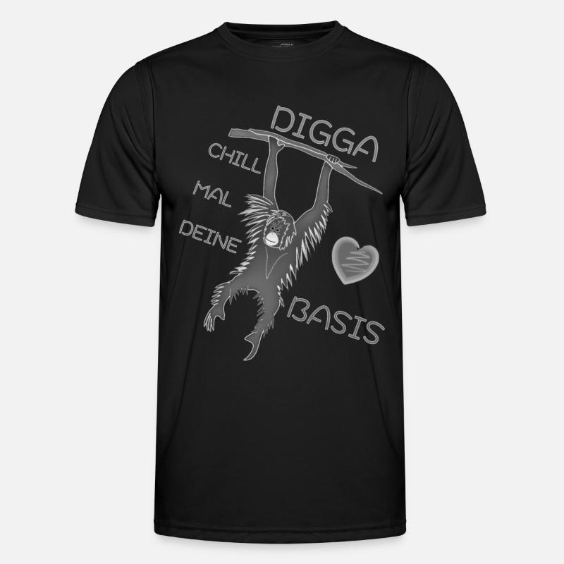 DIGGA CHILL MAL DEINE BASIS - Männer Funktions-T-Shirt - Schwarz