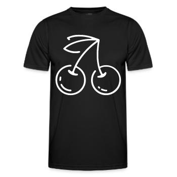 CHERRIES CHERRY FRUIT FRUIT TREE SOUR COUPLE RED - Men's Functional T-Shirt - black - Front - AI Model Male 178 dark (178cm)