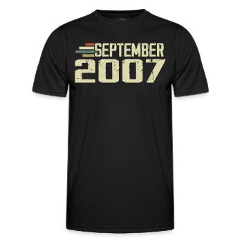September 2007 Vintage Geschenkidee September 2007 - Männer Funktions-T-Shirt - Schwarz - Vorne - AI Model Male 178 dark (178cm)