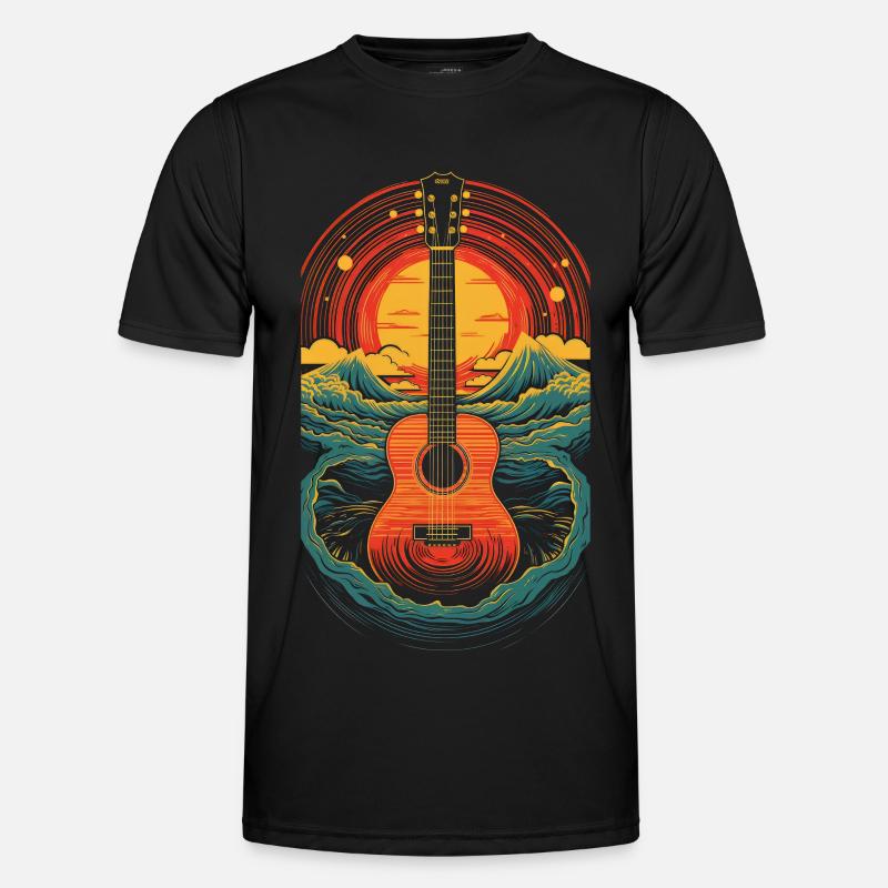 Retro Gitarre Männer Funktions-T-Shirt