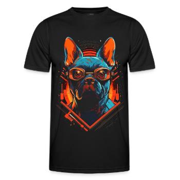 French Bulldog - Men's Functional T-Shirt - black - Front - AI Model Male 178 dark (178cm)