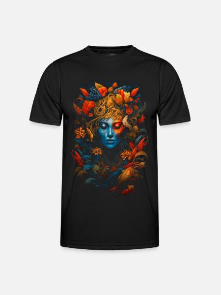 einzigartiger Stil, Blumen, Frauen - Männer Funktions-T-Shirt - Schwarz