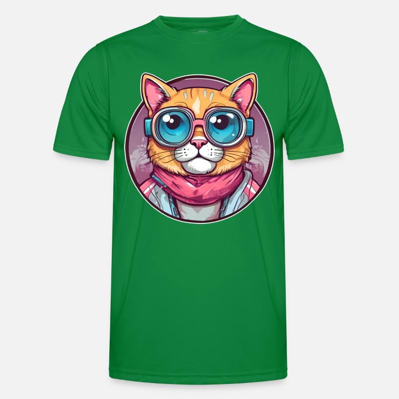 Chat cool avec des lunettes de soleil T-shirt sport Homme