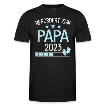 Befördert zu Papa 2023 Geschenk für neuen Vater - Männer Funktions-T-Shirt - Schwarz - Vorne - AI Model Male 178 dark (178cm)