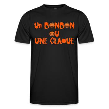 Un Bonbon Ou Une Claque Cadeau Drôle Halloween - T-shirt sport Homme - noir - Devant - AI Model Male 178 dark (178cm)