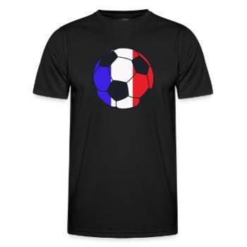 Ballon De Foot Drapeau Cadeau Supporters Français - T-shirt sport Homme - noir - Devant - AI Model Male 178 dark (178cm)