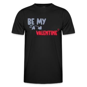 Be My Valentine Idée Cadeau St Valentin Couple - T-shirt sport Homme - noir - Devant - AI Model Male 178 dark (178cm)