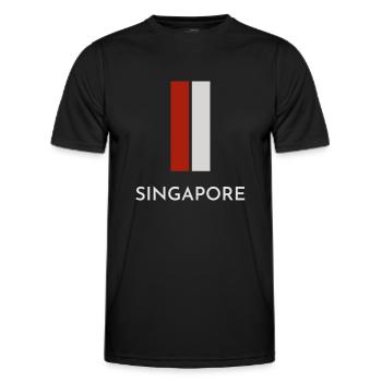 Flagge von Singapur, Stolz auf Singapur - Männer Funktions-T-Shirt - Schwarz - Vorne - AI Model Male 178 dark (178cm)