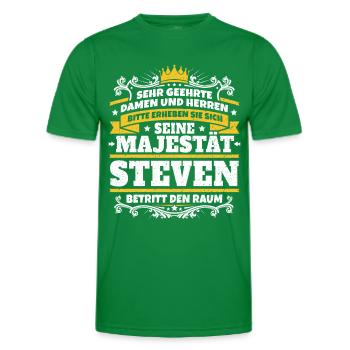 Seine Majestät Steven - Männer Funktions-T-Shirt - Kelly Green - Vorne - AI Model Male 178 dark (178cm)