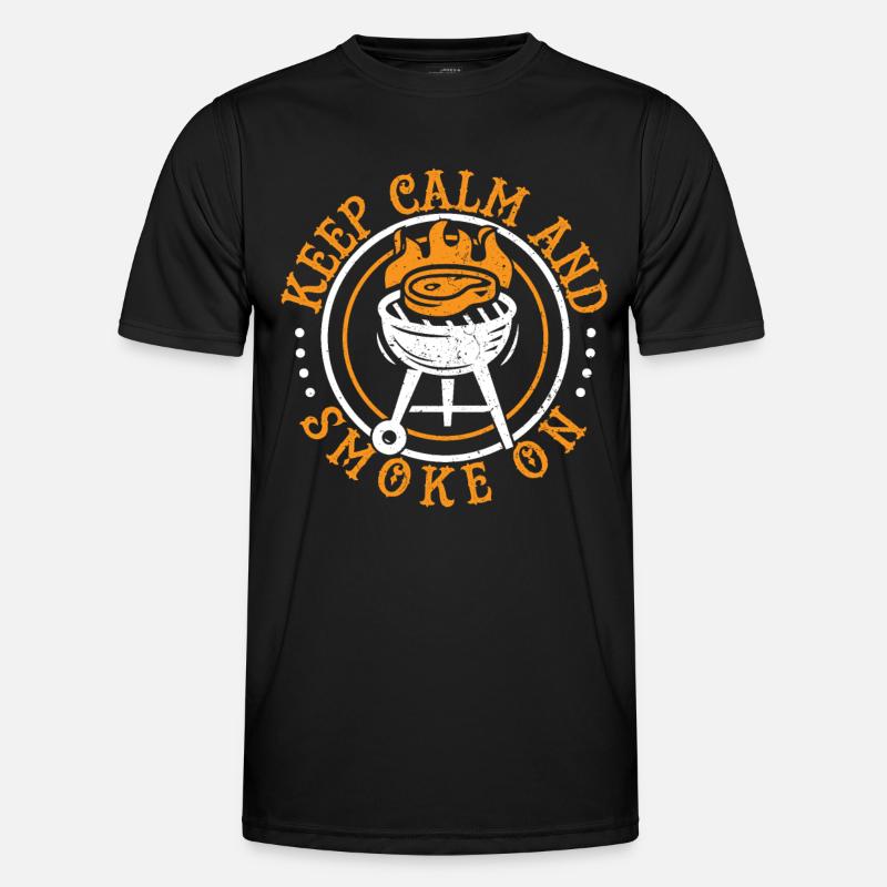 Keep calm and smoke on - Men's Functional T-Shirt - black