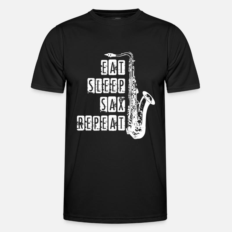 Saxophon - Männer Funktions-T-Shirt - Schwarz