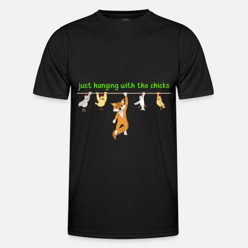 Fuchs Huhn Witzig Geschenk Shirt Männer Funktions-T-Shirt