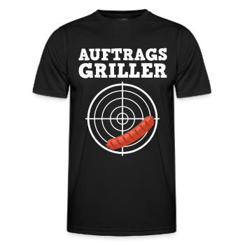 Auftragsgriller Grillkönig - Männer Funktions-T-Shirt - Schwarz - Vorne - AI Model Male 178 dark (178cm)