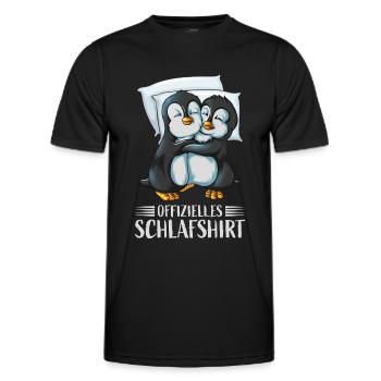 OFFIZIELLES SCHLAFSHIRT - Männer Funktions-T-Shirt - Schwarz - Vorne - AI Model Male 178 dark (178cm)