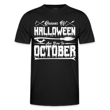 Halloween queens were born in October - Men's Functional T-Shirt - black - Front - AI Model Male 178 dark (178cm)