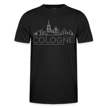 Cologne City Cologne Cathedral City of Cologne Skyline - Men's Functional T-Shirt - black - Front - AI Model Male 178 dark (178cm)