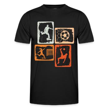 Fußballspieler Fußball Spieler Kinder Fußballer - Männer Funktions-T-Shirt - Schwarz - Vorne - AI Model Male 178 dark (178cm)