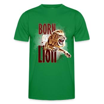 geboren als löwe 2 - Männer Funktions-T-Shirt - Kelly Green - Vorne - AI Model Male 178 dark (178cm)