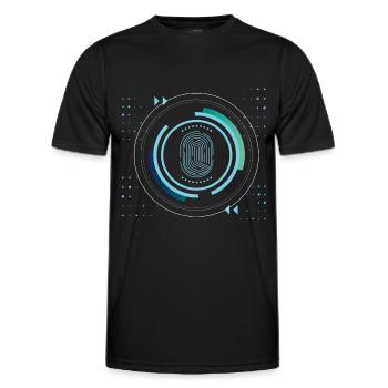 identity security safe nerd pixel pc tech science - Männer Funktions-T-Shirt - Schwarz - Vorne - AI Model Male 178 dark (178cm)