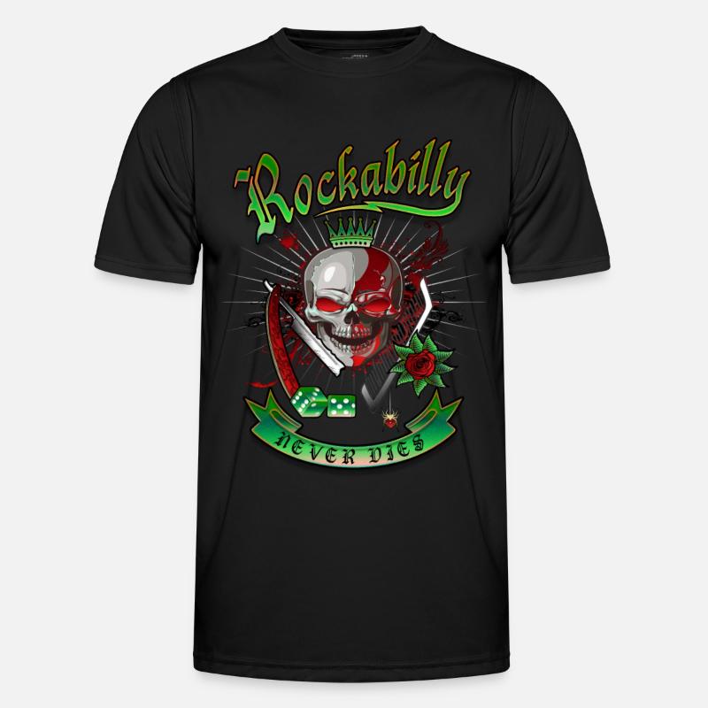 Rockabilly Kranium Funktionsshirt til herrer