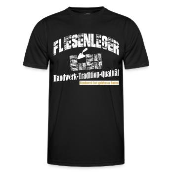 Fliesenleger Handwerk Tradition Qualität - Männer Funktions-T-Shirt - Schwarz - Vorne - AI Model Male 178 dark (178cm)