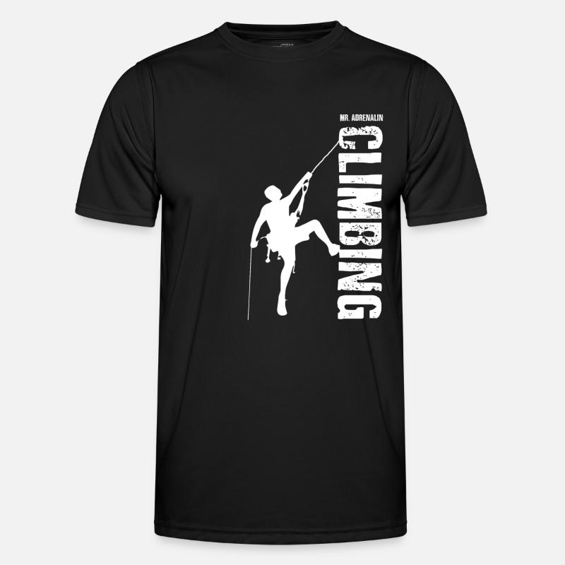 Mr Adrenaline Rock Climbing - Men's Functional T-Shirt - black