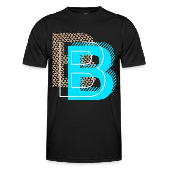Cooler Buchstabe B - Männer Funktions-T-Shirt - Schwarz - Vorne - AI Model Male 178 dark (178cm)