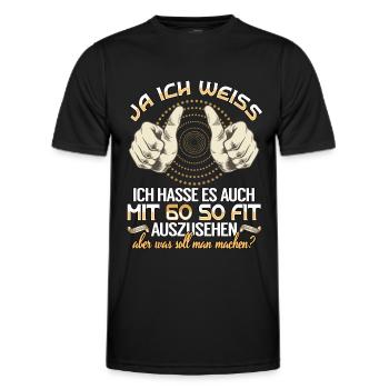 60. Geburtstag 60 Jahre Geburtstag Geschenkidee - Männer Funktions-T-Shirt - Schwarz - Vorne - AI Model Male 178 dark (178cm)