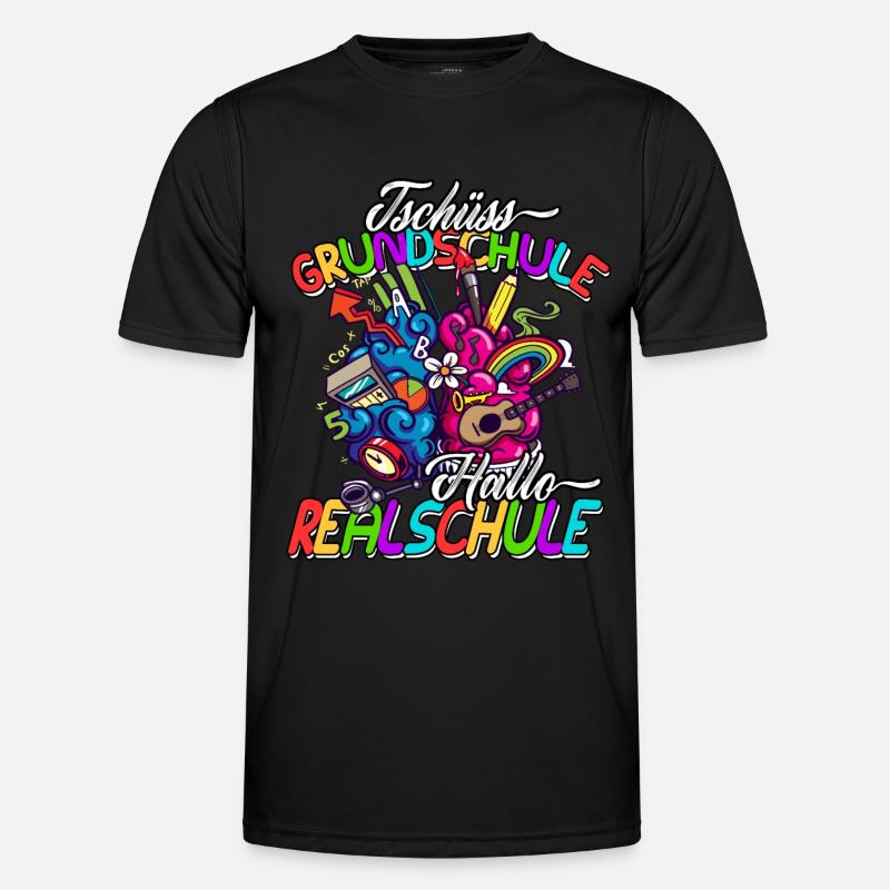 Tschüss Grundschule Hallo Realschule Geschenkidee Männer Funktions-T-Shirt