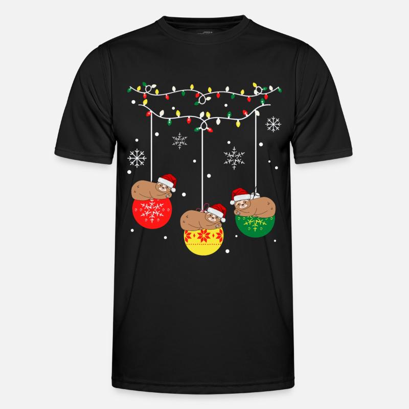 Christmas sloth - Men's Functional T-Shirt - black