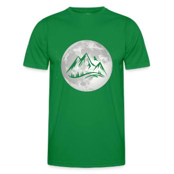 Full Moon - Mountain - - Men's Functional T-Shirt - kelly green - Front - AI Model Male 178 dark (178cm)