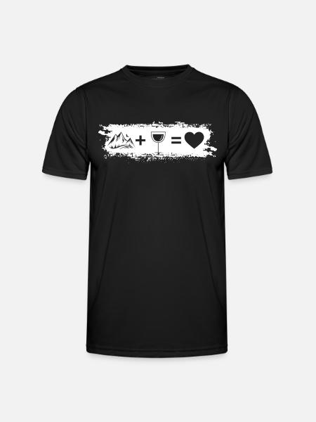 Grunge Rectangle - Heart - Wine - Mountain - - Men's Functional T-Shirt - black
