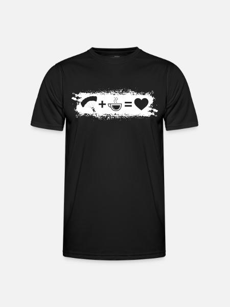 Grunge Rectangle - Heart - Coffee - Paragliding - Men's Functional T-Shirt - black