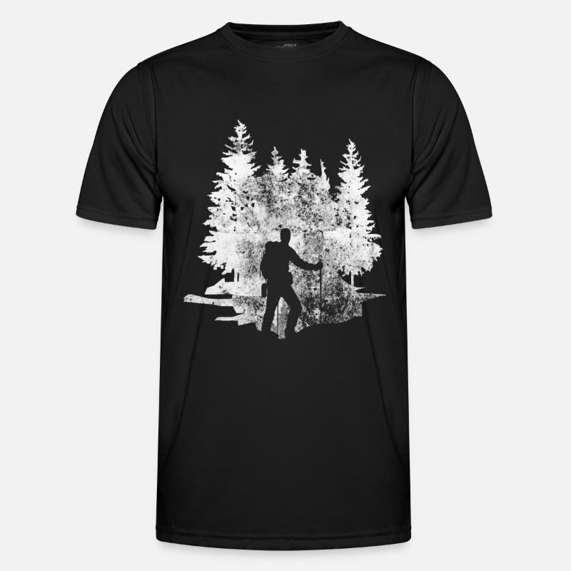 Tree - Hiking - (2) - Men's Functional T-Shirt - black