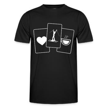 Heart - Coffee - Skiing for women - - Men's Functional T-Shirt - black - Front - AI Model Male 178 dark (178cm)