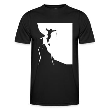 Skiing - (16) - Men's Functional T-Shirt - black - Front - AI Model Male 178 dark (178cm)