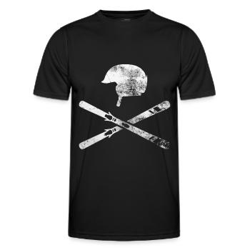 Skiing - (11) - Men's Functional T-Shirt - black - Front - AI Model Male 178 dark (178cm)
