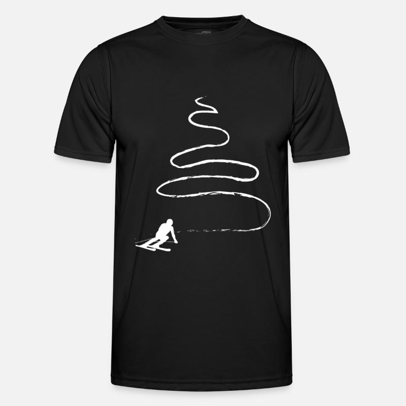 Curve Line - Skiing - (6) - Men's Functional T-Shirt - black