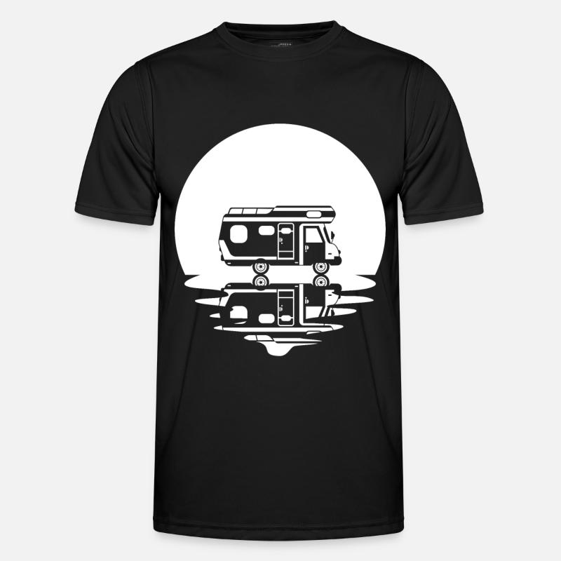 Circle and Reflection - Camping Van - - Men's Functional T-Shirt - black