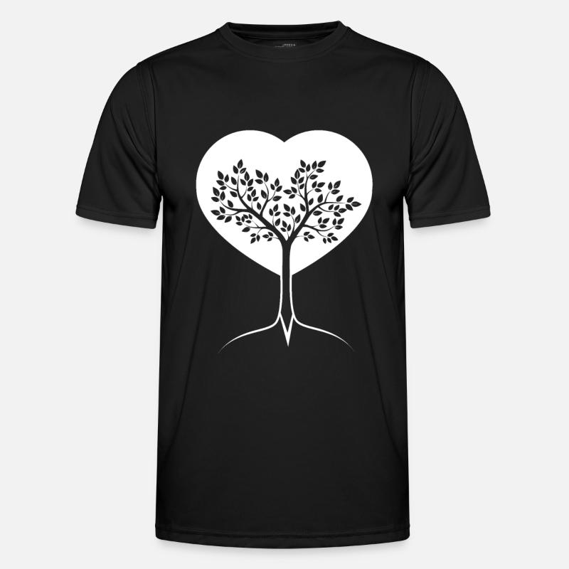 Heart - Tree - (2) - Men's Functional T-Shirt - black