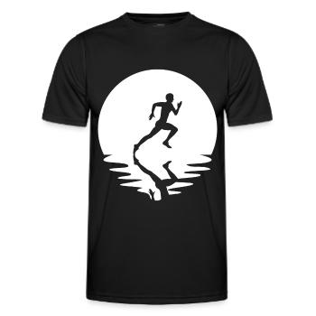 Kreis und Spiegelung - Laufen - - Männer Funktions-T-Shirt - Schwarz - Vorne - AI Model Male 178 dark (178cm)