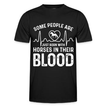 Certaines personnes sont simplement avec des chevaux dans le sang. - T-shirt sport Homme - noir - Devant - AI Model Male 178 dark (178cm)