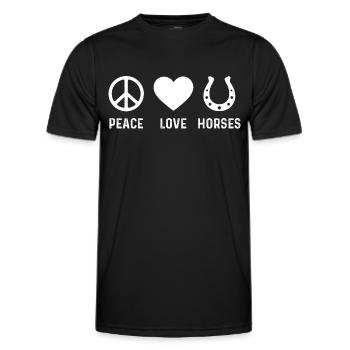 Chevaux d’amour de paix - T-shirt sport Homme - noir - Devant - AI Model Male 178 dark (178cm)