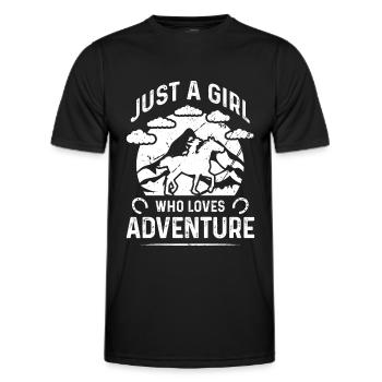 Juste une fille qui aime l’aventure (Nur ein Mädchen, - T-shirt sport Homme - noir - Devant - AI Model Male 178 dark (178cm)