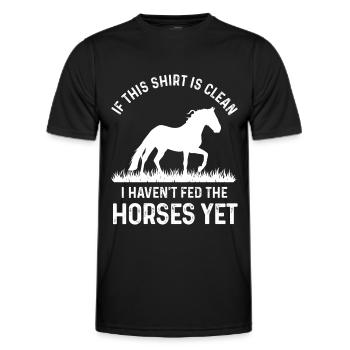 Si cette chemise est propre, j’ai les chevaux n - T-shirt sport Homme - noir - Devant - AI Model Male 178 dark (178cm)