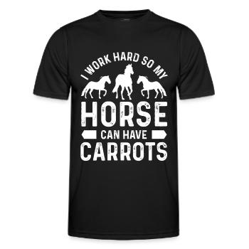 Je travaille dur pour que mon cheval ait des carottes - T-shirt sport Homme - noir - Devant - AI Model Male 178 dark (178cm)