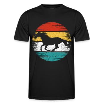 Cheval Rétro - T-shirt sport Homme - noir - Devant - AI Model Male 178 dark (178cm)
